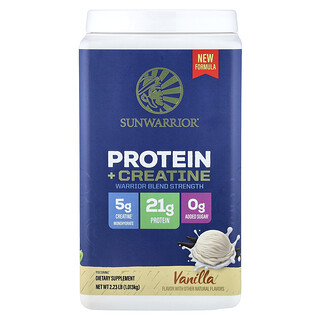 Sunwarrior, Proteína y creatina, Vainilla, 1,013 kg (2,23 lb)
