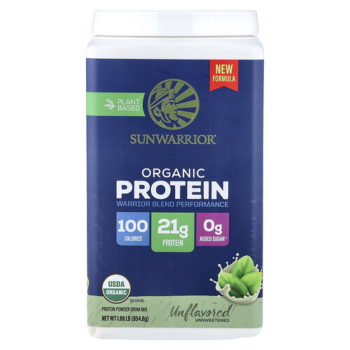 Sunwarrior Plant Based Organic Protein, Unflavored, 1.88 lb (854.8 g)