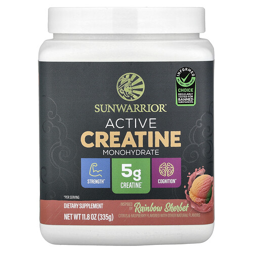 Sunwarrior, Aktives Kreatin-Monohydrat, Rainbow Sherbet, 335 g