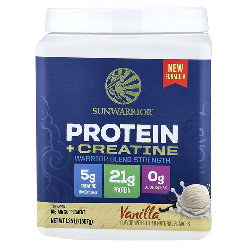 Sunwarrior, Protein + Kreatin, Vanille, 567 g
