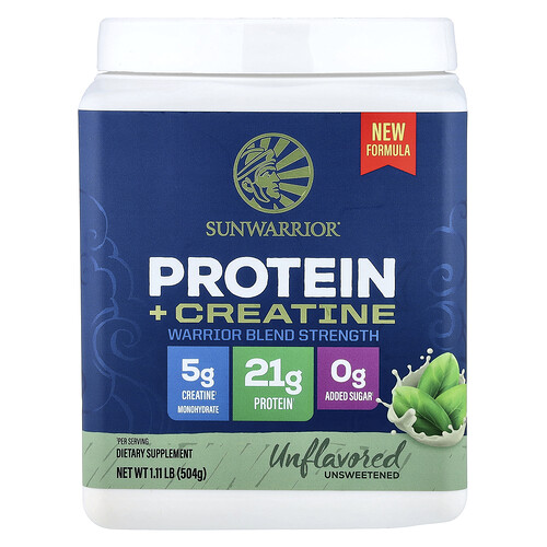 Sunwarrior Protein + Creatine, Unflavored, 1.11 lb (504 g)