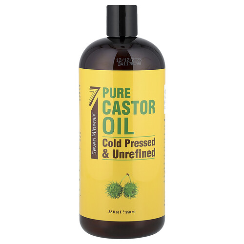 Seven Minerals, Pure Castor Oil, Pure Castor Oil, Cold Pressed & Unrefined, reines Rizinusöl, kalt gepresst und unraffiniert, duftneutral, 950 ml (32 fl. oz.)