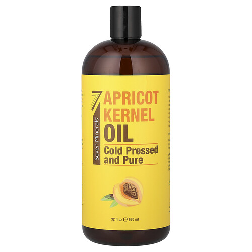 Seven Minerals Apricot Kernel Oil, Cold Pressed and Pure, Unscented, 32 fl oz (950 ml)
