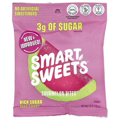 Smartsweets Sourmelon Bites™, Watermelon, 1.8 oz (50 g)