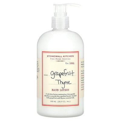 Stonewall Kitchen, Hand Lotion, Grapefruit Thyme, 16.9 fl oz (500 ml)