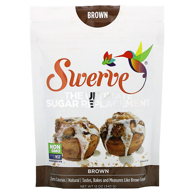 

Swerve The Ultimate Sugar Replacement, коричневый, 340 г (12 унций)