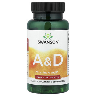 Swanson Vitamins, Vitamines A et D, 250 capsules à enveloppe molle