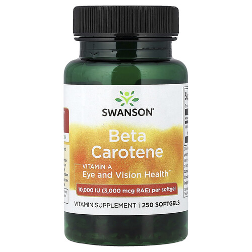 Swanson Vitamins, Beta Carotene, 3,000 mcg RAE (10,000 IU), 250 Softgels