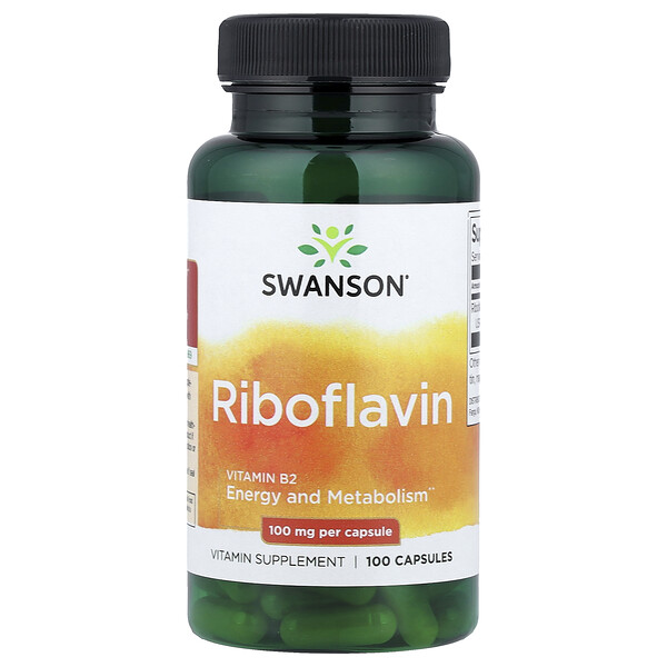 Swanson Vitamins Riboflavin, 100 mg, 100 Capsules