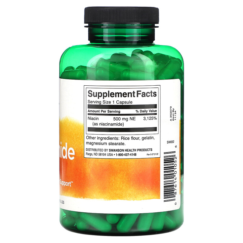 Now Foods Niacinamida 500 Mg 100 Cápsulas Vegetal – Medpak