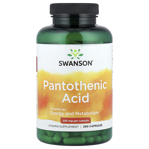 Swanson Vitamins Pantothenic Acid, 250 mg, 250 Capsules