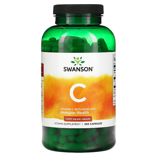 Vitamin C with Rose Hips, 1,000 mg, 250 Capsules