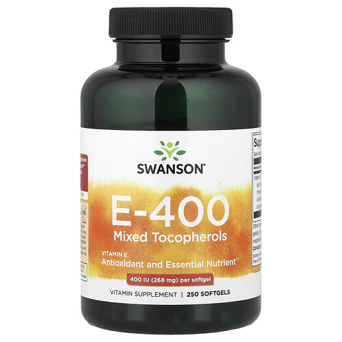 Swanson Vitamins, Gemischte Vitamin-E-Tocopherole, 400 IU, 250 Weichkapseln