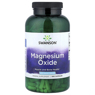 Swanson Vitamins, оксид магнію, 200 мг, 500 капсул