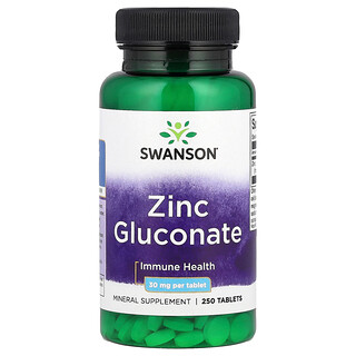 Swanson Vitamins, Çinko Glukonat, 30 mg, 250 Tablet