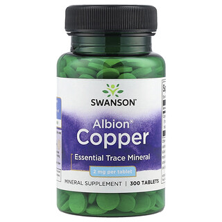 Swanson Vitamins, Albion® Copper, 2 mg, 300 Tablets