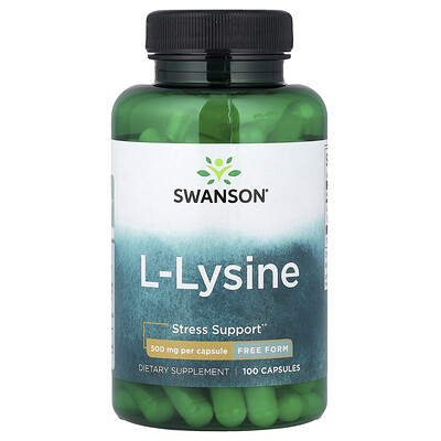 Swanson Vitamins, L-lisina, 500 mg, 100 cápsulas