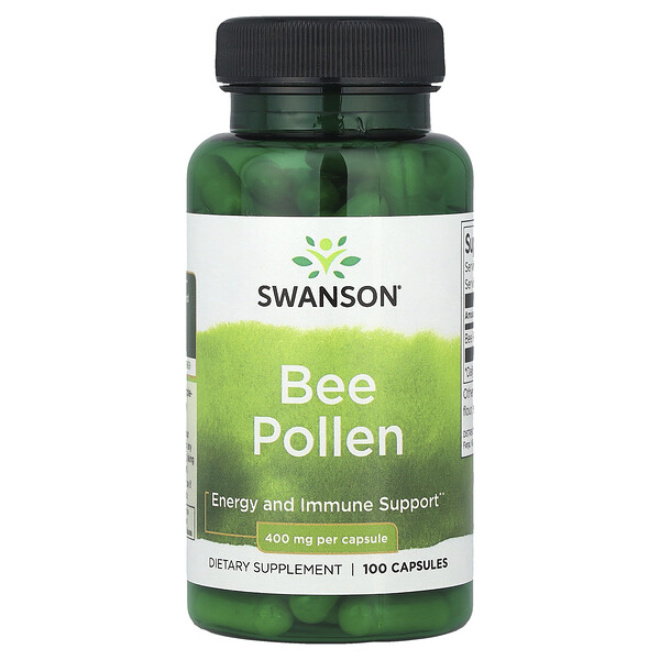 Swanson Vitamins Bee Pollen, 400 mg, 100 Capsules