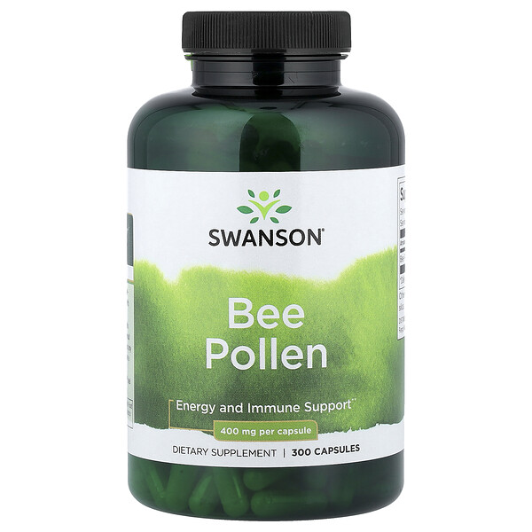 Swanson Vitamins Bee Pollen, 400 mg, 300 Capsules