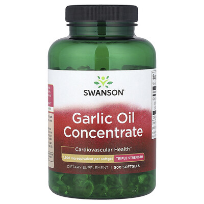 Swanson Vitamins, Concentrado de aceite de ajo, Triple concentración, 1500 mg, 500 cápsulas blandas