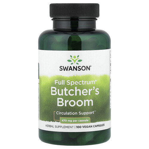 Swanson Vitamins, Vollspektrum® Stechender Mäusedorn, 470 mg, 100 vegane Kapseln