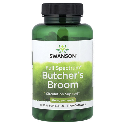 Swanson, Escoba de carnicero Full Spectrum®, 470 mg, 100 cápsulas