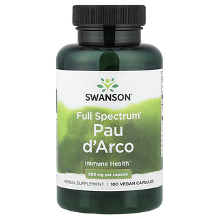 Swanson Vitamins, Vollspektrum® Pau d'Arco, 500 mg, 100 vegane Kapseln
