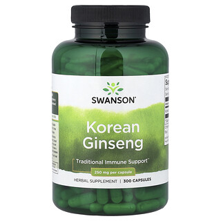 Swanson Vitamins, Korean Ginseng, 300 Capsules (250 mg per Capsule)