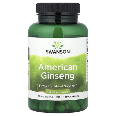 Swanson Vitamins, Ginseng americano, 550 mg, 100 cápsulas