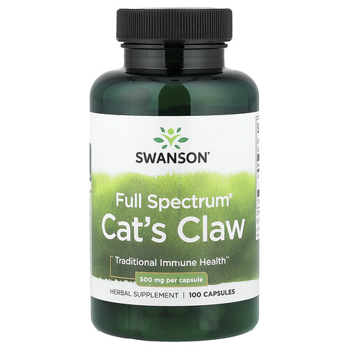 Swanson Vitamins, Full Spectrum® Cat's Claw, Katzenkralle, 500 mg, 100 Kapseln
