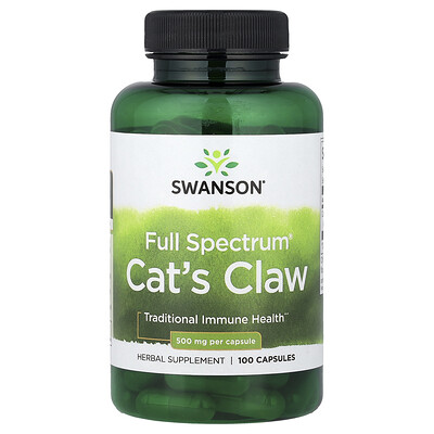 Swanson Vitamins, Uña de gato Full Spectrum®, 500 mg, 100 cápsulas