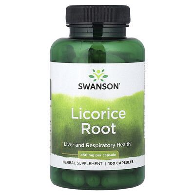 Product Image for Swanson, Licorice Root, 450 mg, 100 Capsules