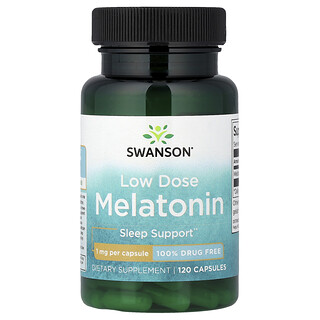 Swanson Vitamins‏, מלטונין במינון נמוך, 1 מ"ג, 120 כמוסות