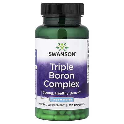 Swanson Vitamins, Complejo triple de boro, 3 mg, 250 cápsulas