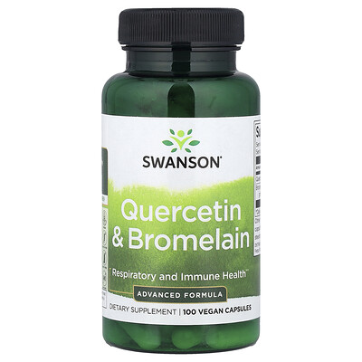 Swanson, Quercetina y bromelaína, 100 cápsulas veganas