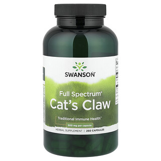 Swanson Vitamins, Ura de gato de espectro completo, 250 cápsulas (500 mg por cápsula)