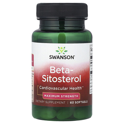 Swanson Vitamins, Beta-sitosterol, Máxima concentración, 60 cápsulas blandas (160 mg por cápsula blanda)