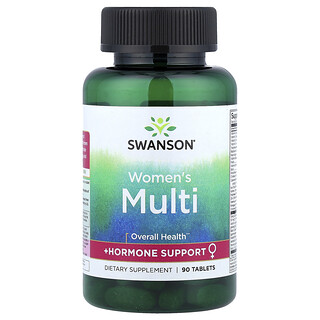 Swanson Vitamins, Suplemento multivitamínico y de refuerzo hormonal para mujeres, 90 comprimidos