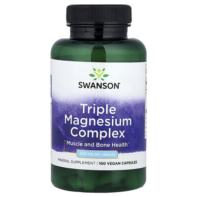 Swanson , Triple Magnesium Complex, 400 Mg, 100 Vegan Capsules