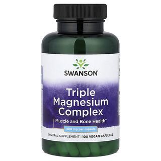Swanson Vitamins, Triple Magnesium Complex, 400 mg, 100 kapszula