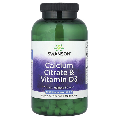 Swanson Vitamins, Calcium Citrate & Vitamin D3, Calciumcitrat und Vitamin D3, 250 Tabletten