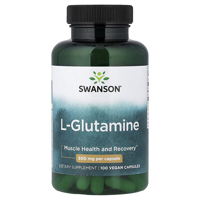 Swanson, L-glutamina, 500 mg, 100 cápsulas veganas