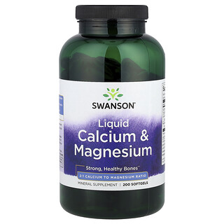 Swanson Vitamins, Liquid Calcium & Magnesium , 200 Softgels