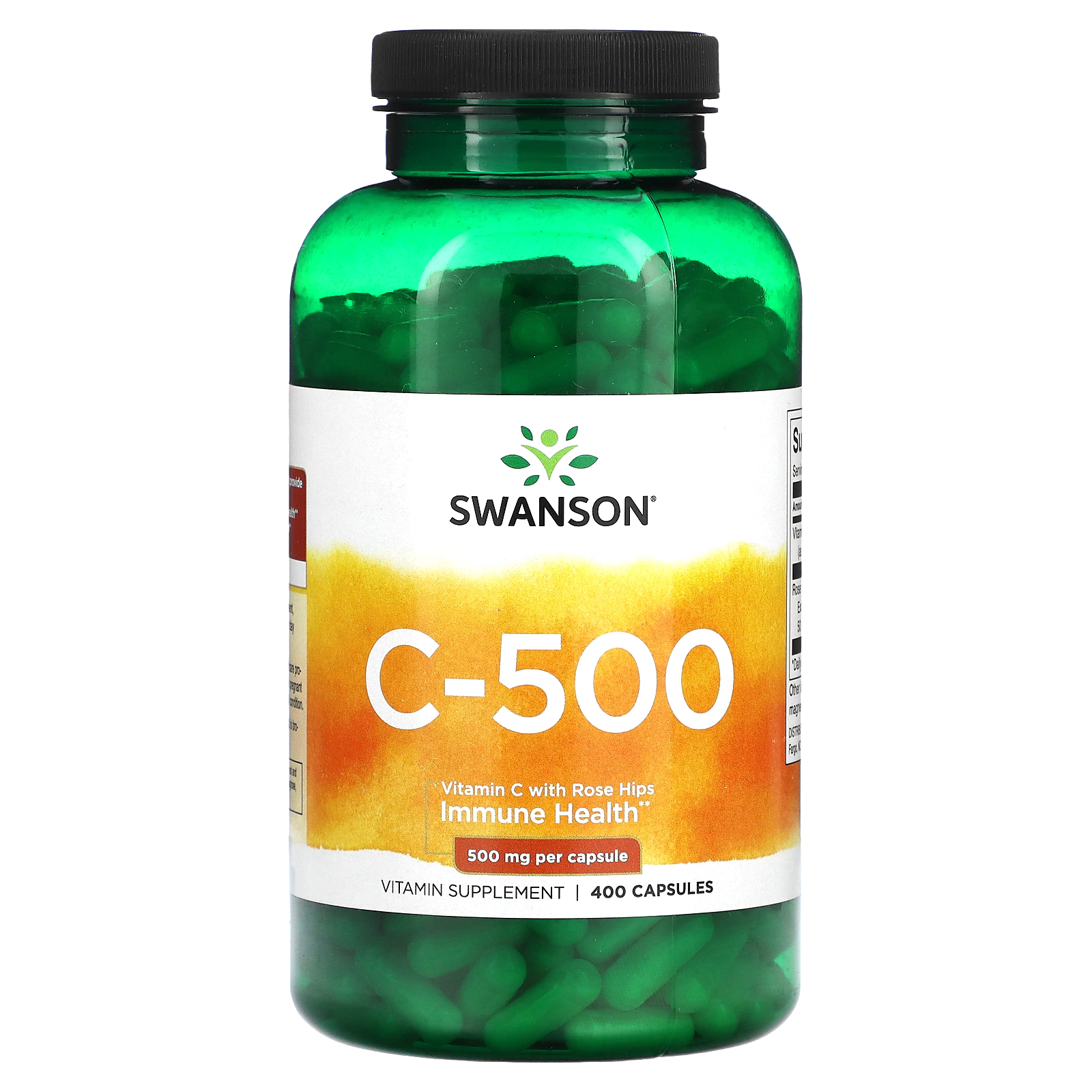 Swanson, C500, Vitamin C with Rose Hips, 500 mg, 400 Capsules