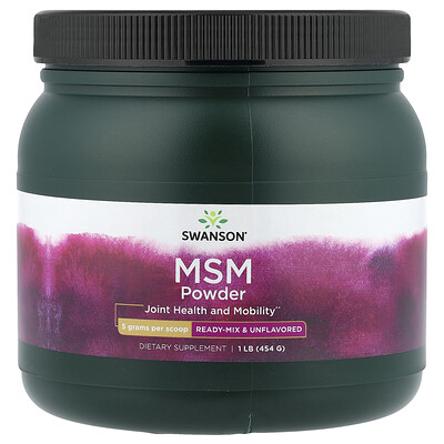 Product Image for Swanson, MSM Powder, Ready-Mix & Unflavored, 1 lb (454 g)