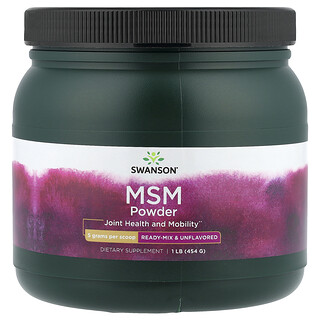 Swanson Vitamins, MSM Tozu, Hazır Karışım ve Aromasız, 1 lb (454 g)