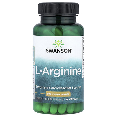 Swanson Vitamins, L-arginina, 500 mg, 100 cápsulas