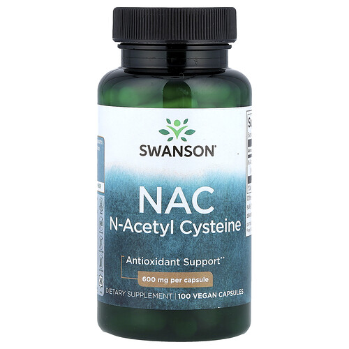 Swanson Vitamins, NAC, 600 mg, 100 Vegan Capsules