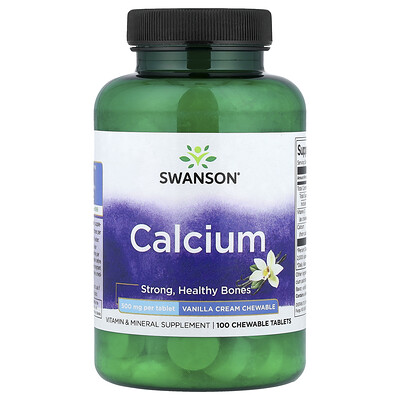 Swanson Vitamins, Calcio, Crema de vainilla, 100 comprimidos masticables
