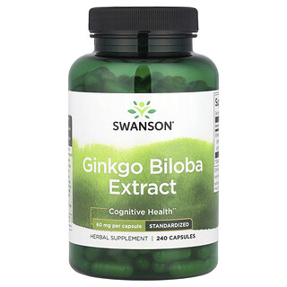 Swanson Vitamins, Extract de Ginkgo Biloba, 60 mg, 240 capsule
